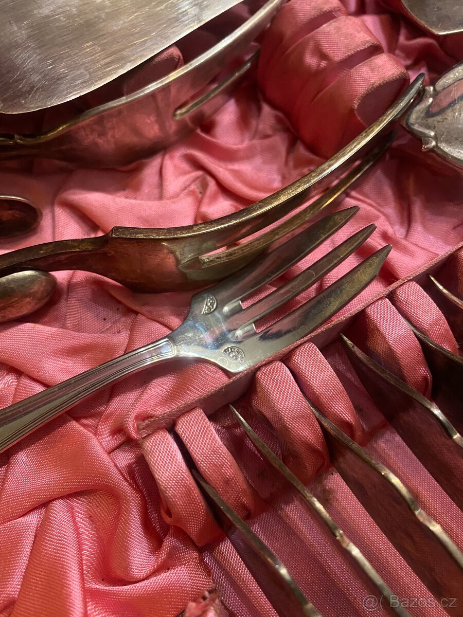 Velká sada starožitného příboru alpaka - 3