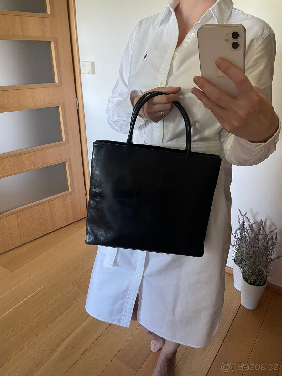 Značková luxusní černá elegantní kožená kabelka Corcel - 3