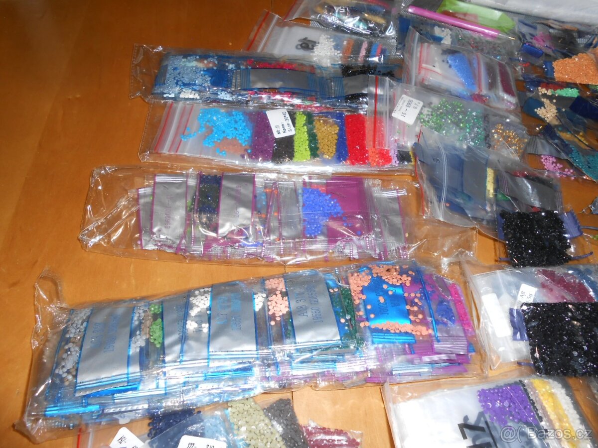 Sady flitrů na obrázky - nové + načaté + 3kusy obrázky-foto - 3