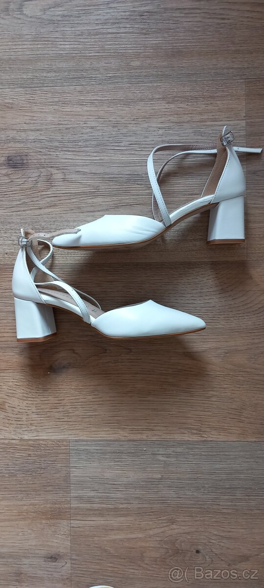 Bílé lodičky Wortmann , kůže, vel.38 - 3