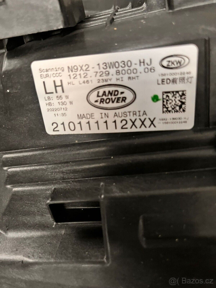 LED světlomet pro nový Range Rover Sport od roku 2023 LR1670