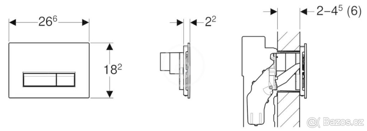Geberit ovládací tlačítko s odsáváním zápachu sigma40 Nové - 3