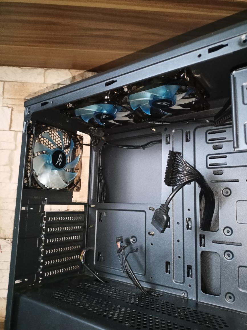 ATX case EVOLVEO T3 + 3x LED BLUE FAN + 350W zdroj - 3