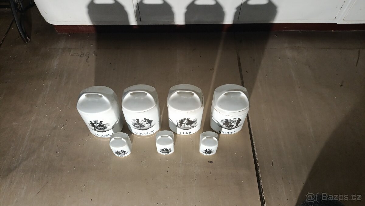 Starožitná sada keramických dóz - 3