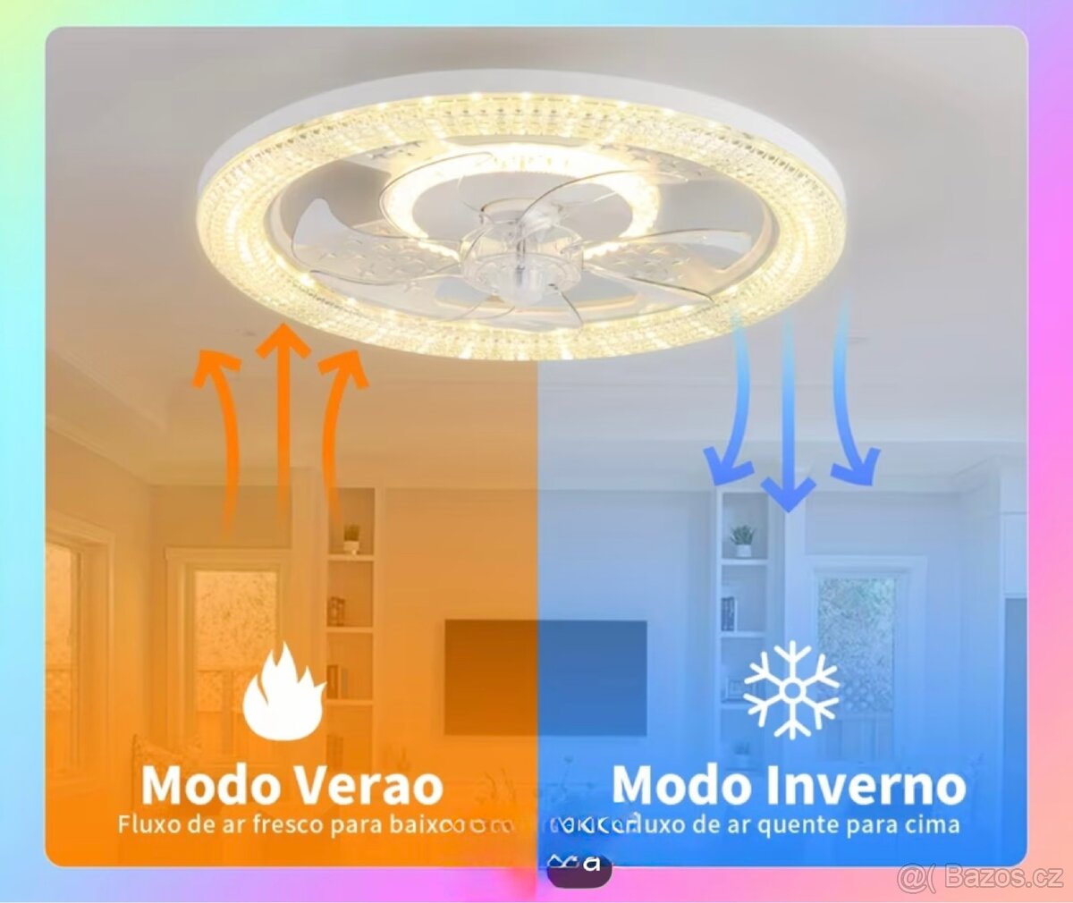 Stropní ventilátor s RGB světlem - 3