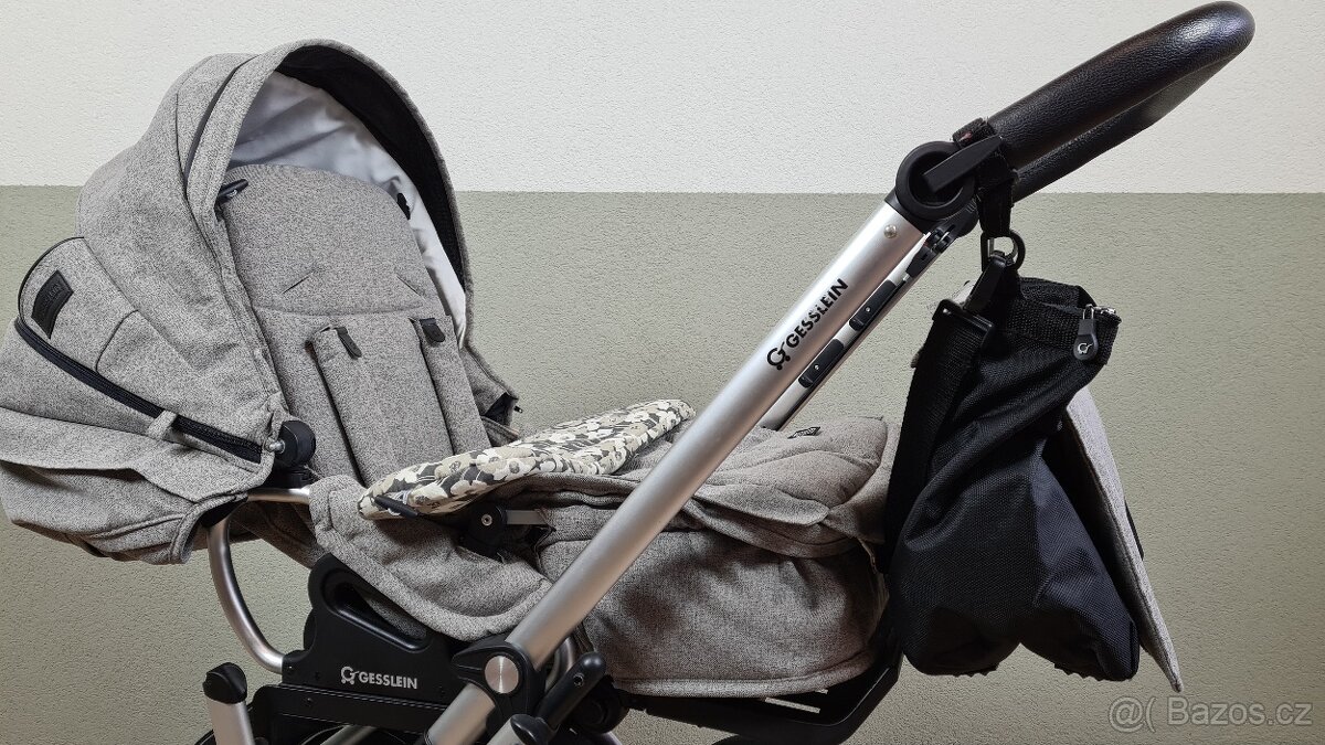 Gesslein Kočárek F6 Air+ s koženým madlem a C1-Lift taškou - 3