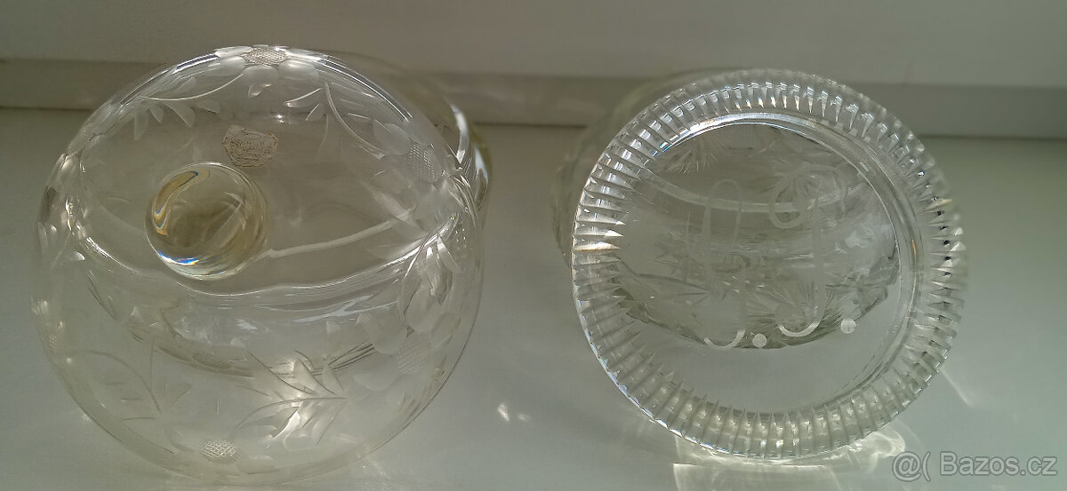 Velké dozy/ cukřenky - broušené - 3