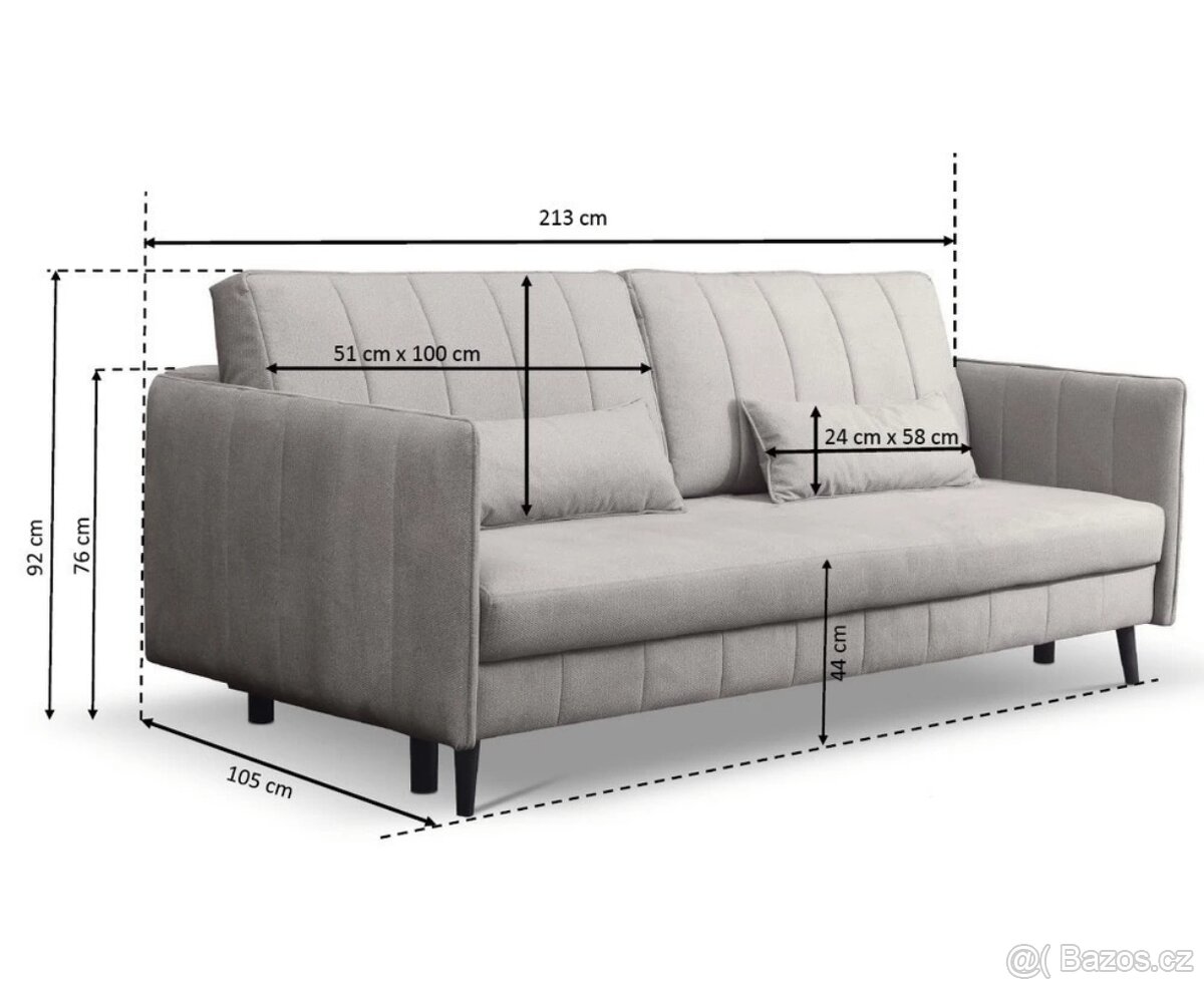 Rozkládací gauč se spaním pro 2 - 3