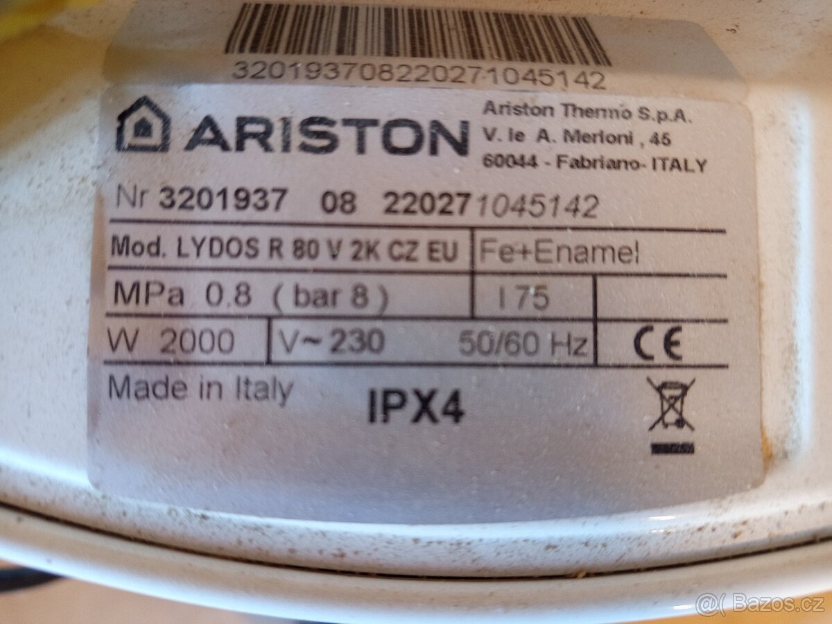 Bojler Ariston Lydos R 80 V 2 K, ZÁNOVNÍ - 3