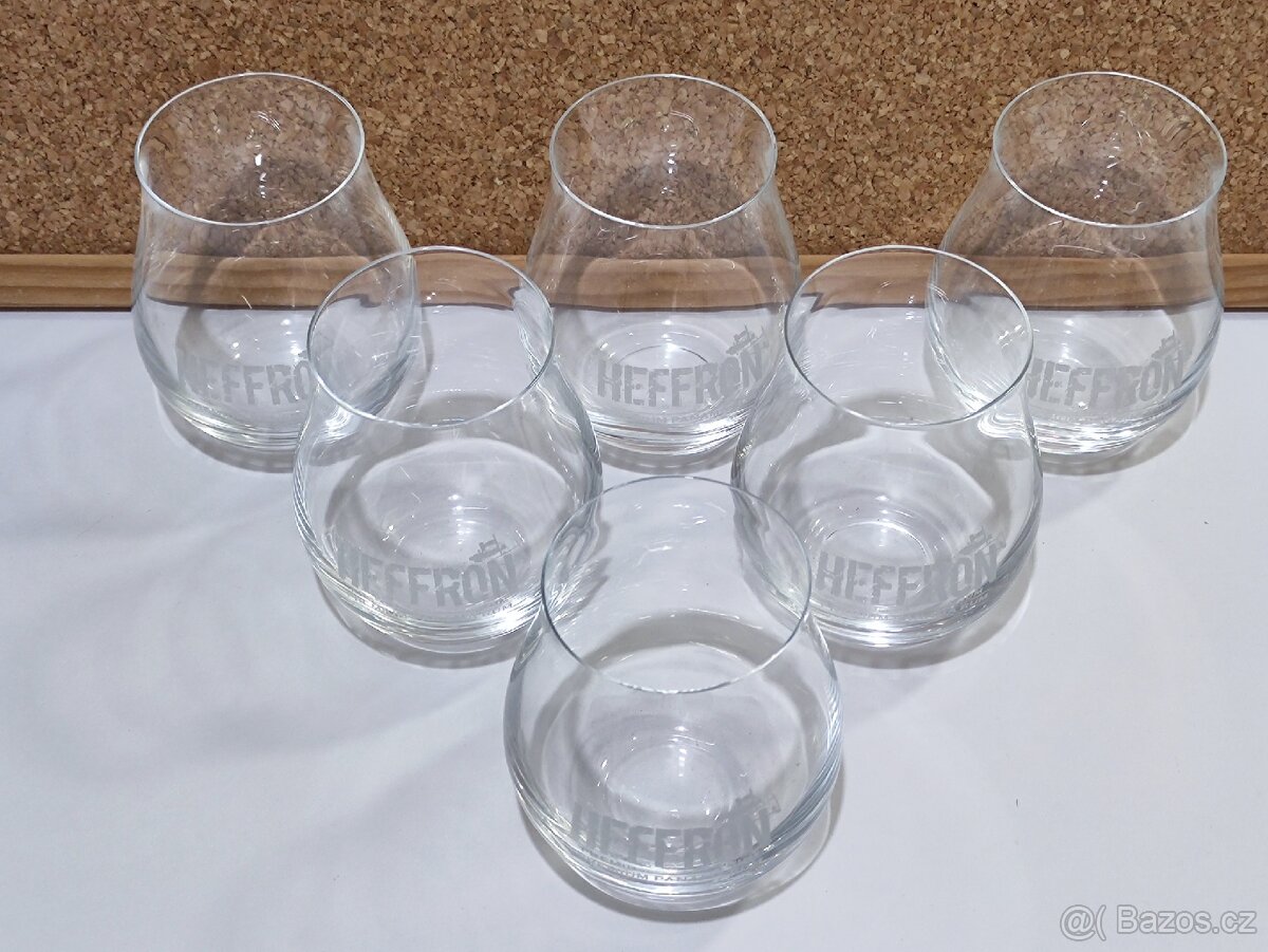 Sklenice na rum Heffron, reklamní skleničky, 6ks, pošta 69.- - 3
