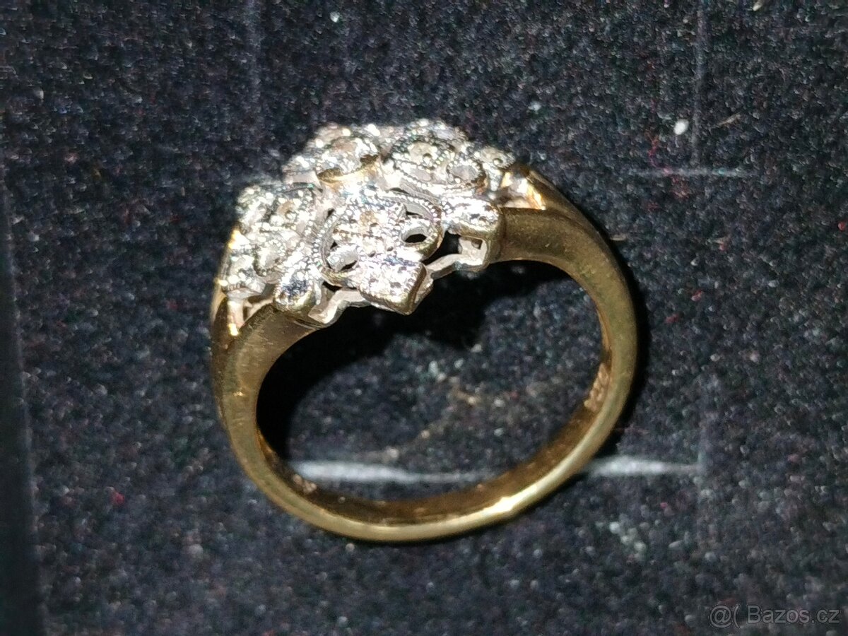 Zlaty damsky prsteň s Diamantami - 3