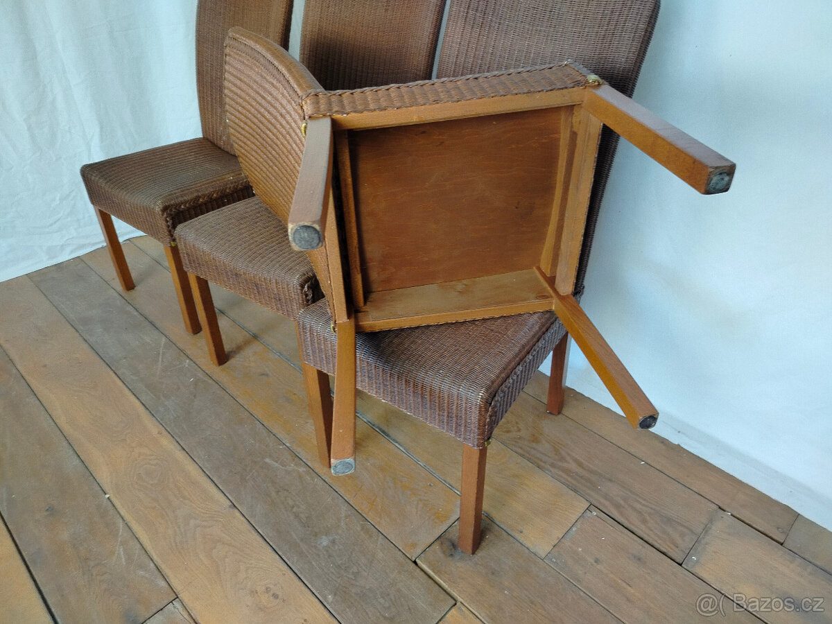 Jídelní stůl a 6 ratanových židlí - 3