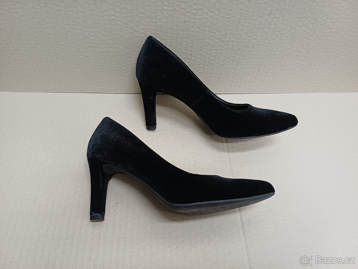 Černé sametové lodičky vel.37 - 3