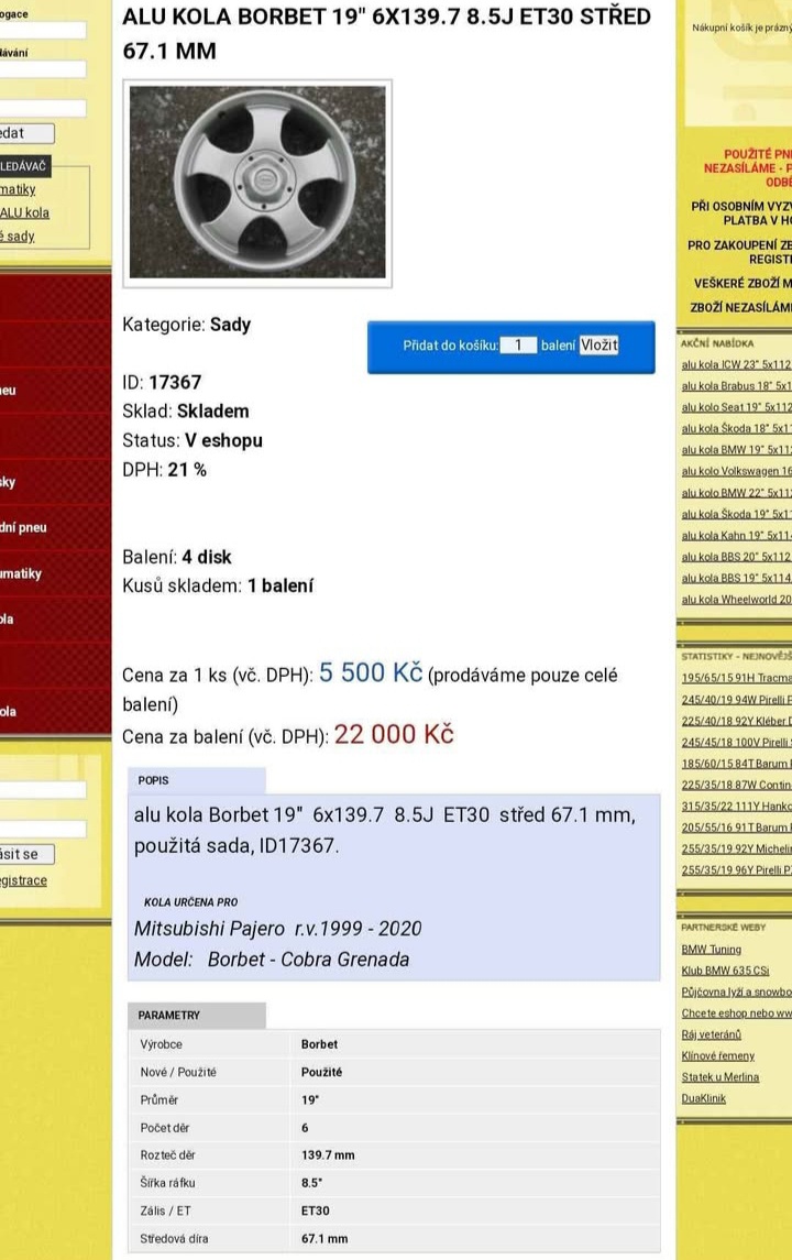 Raritní alu Borbet Cobra
