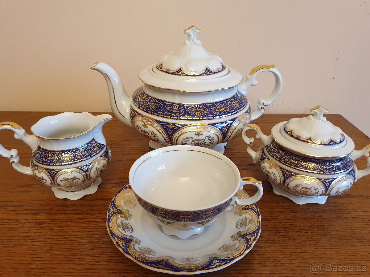 Zelená a modrá zámecká čajová souprava Sonata Leander - 3