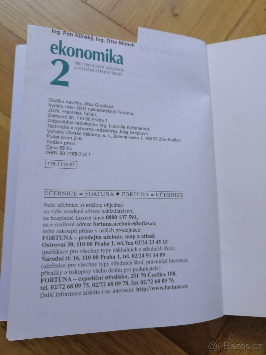 P. Klínský, O. Münch: EKONOMIKA 2 (2001) - 3