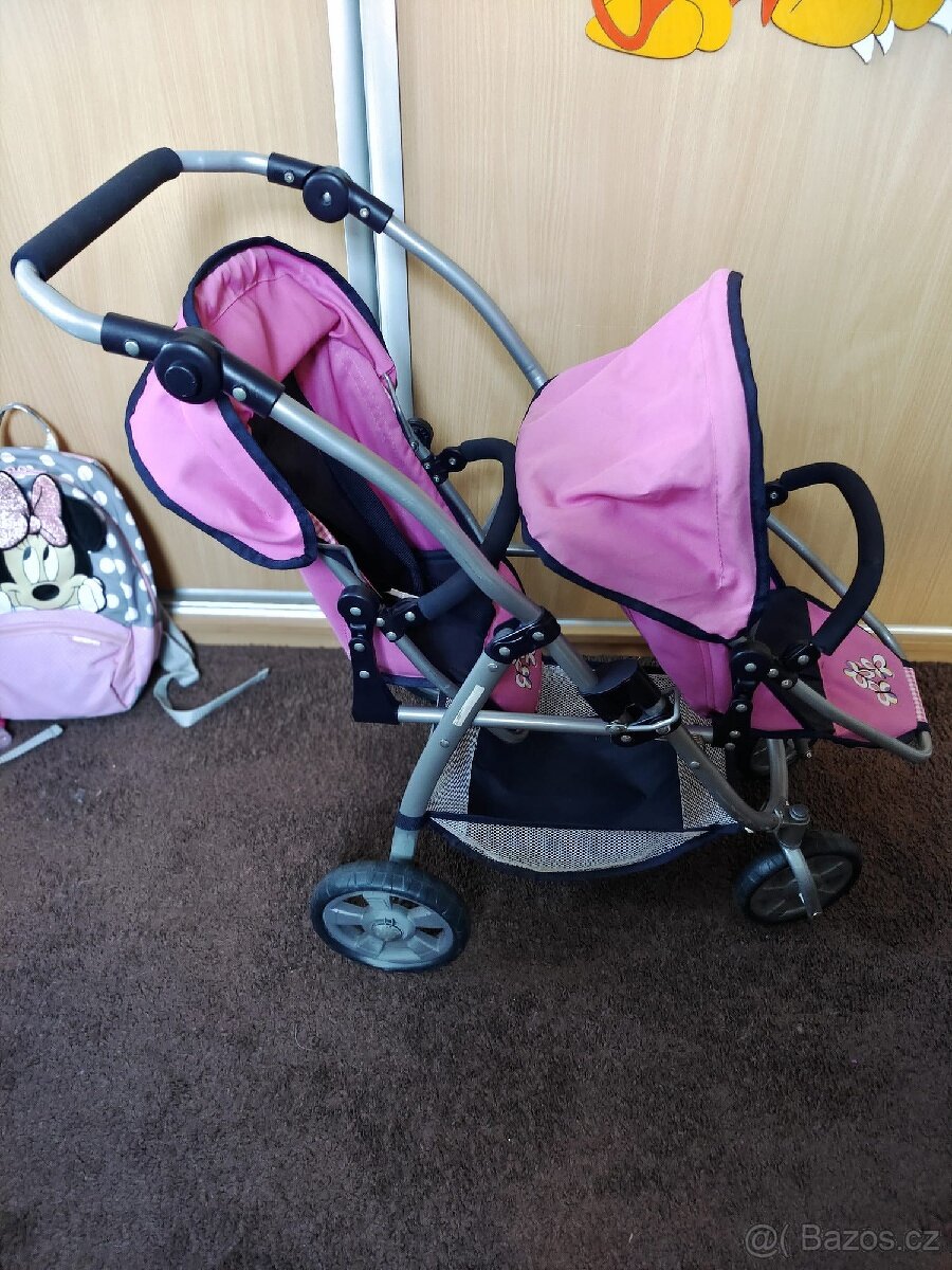Kočárek pro panenky dvojčata Bayer chic + kočárek Baby Born - 3