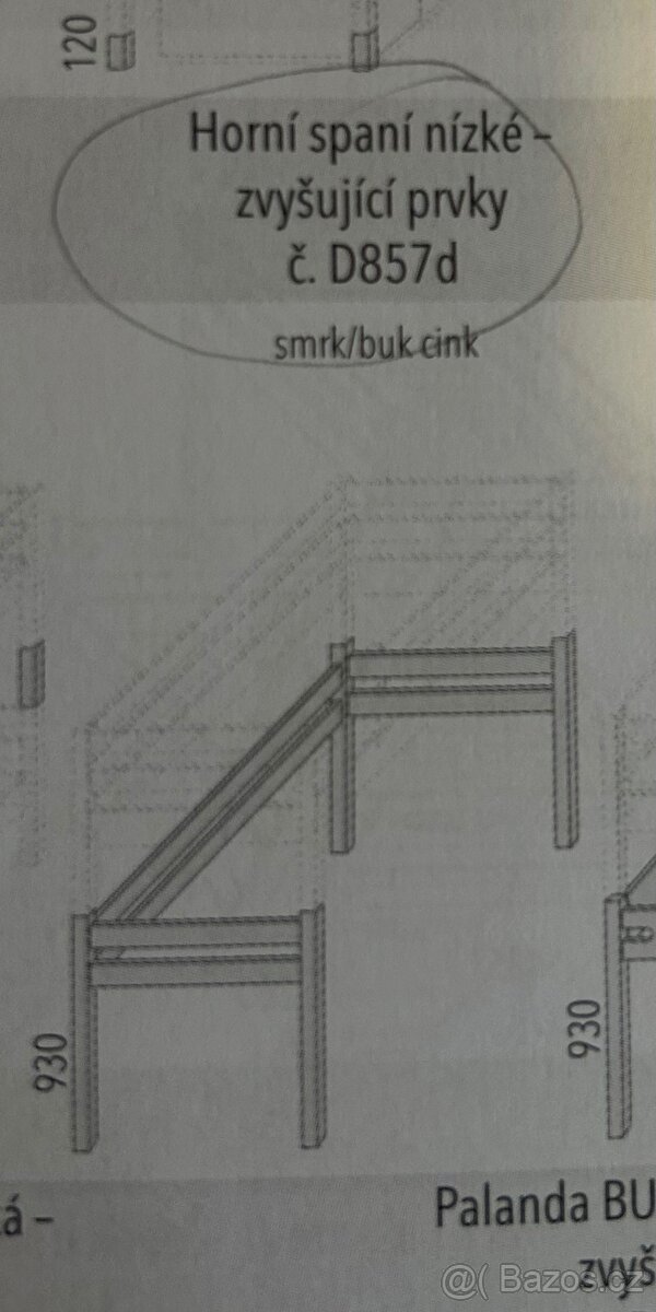 Domestav vyvyšující prvek pro spaní jednolůžko 2x - 3