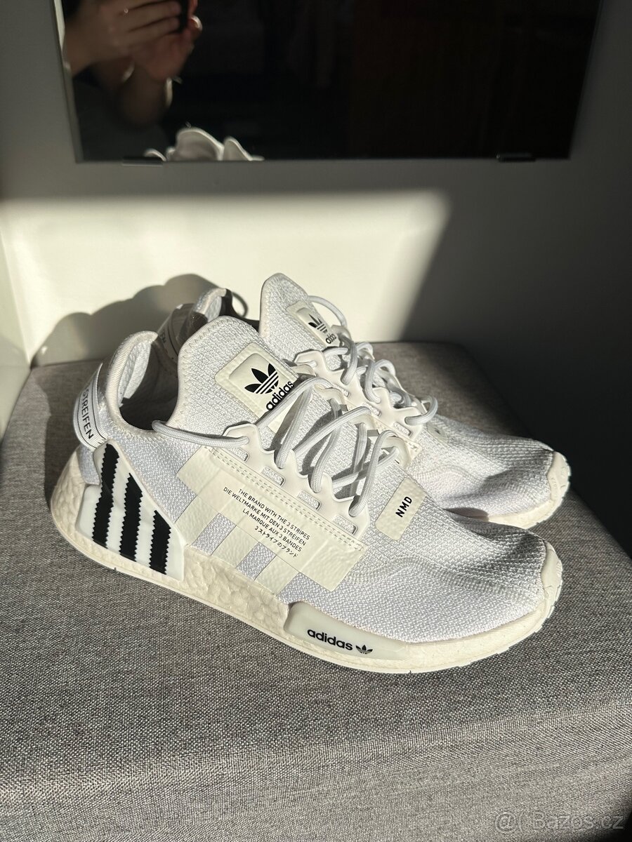 Adidas NMD R1 – bílé, EU 42⅔ (US 9) - 3
