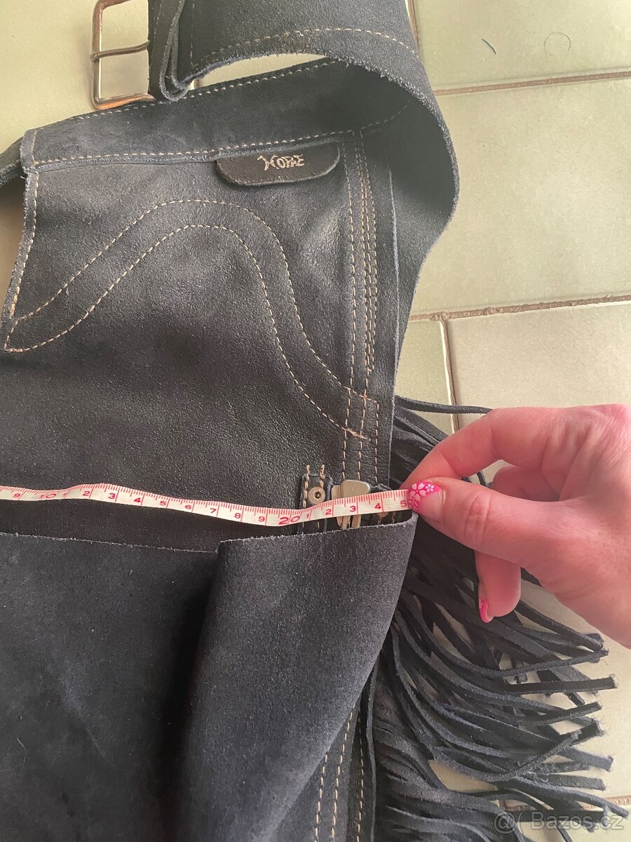 Kožené černé téměř nové CHAPSY vel. S - 3