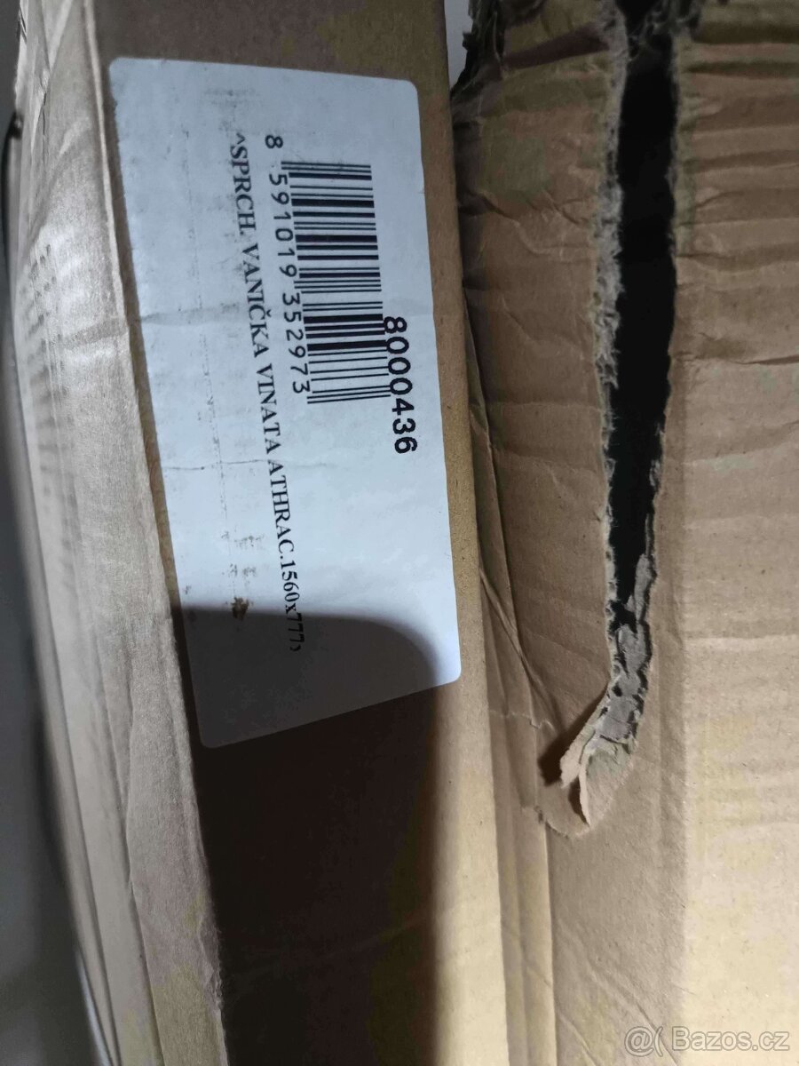 Koupelnová vanička litý mramor 155x78cm - černá - 3