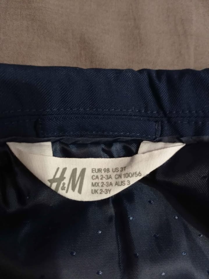 Dětský oblek H&M tmavě modrý vel. 98 - 3