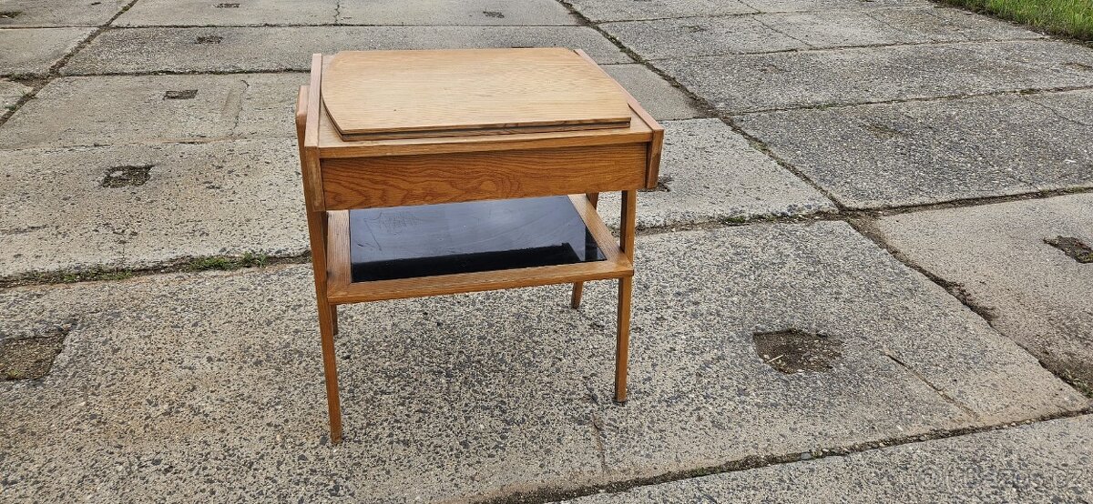 Retro TV stolek s otočnou deskou - 3