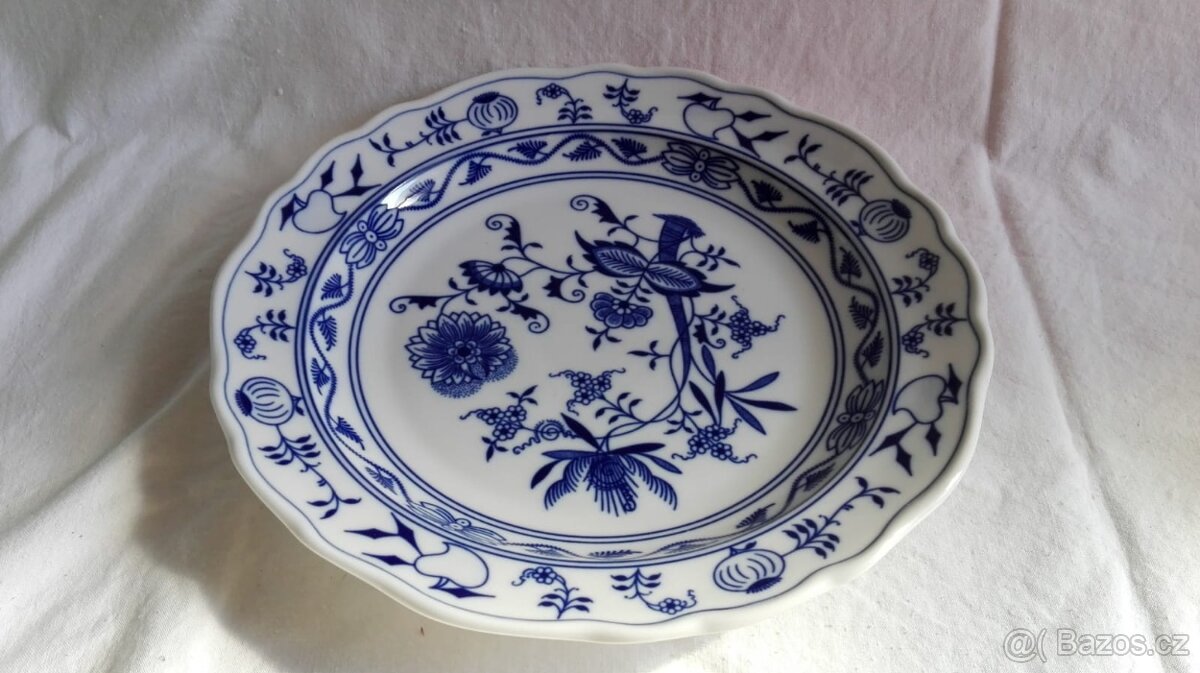 Cibulák 3 druhy mísa kulatá / podnos koláčový s uchy 1.Tř - 3