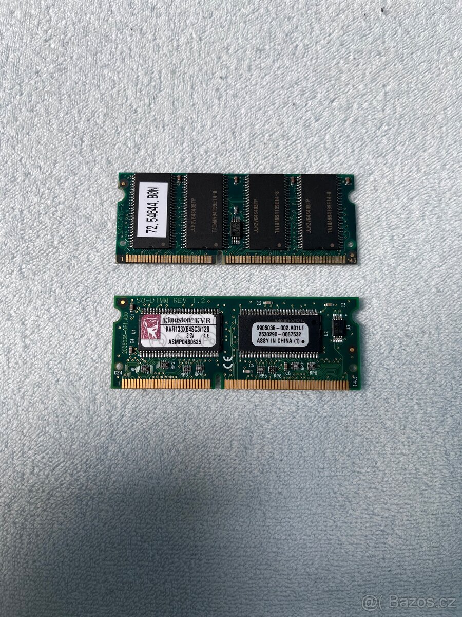 Starší PC příslušenství – myš Logitech PS/2 + RAM moduly (SD - 3