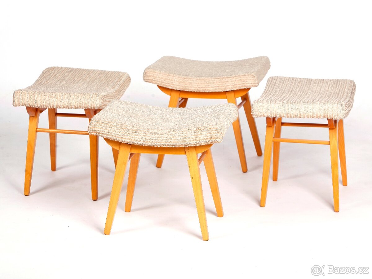 Retro židle, stolička, podnožník DŘEVOUNIA. - 3