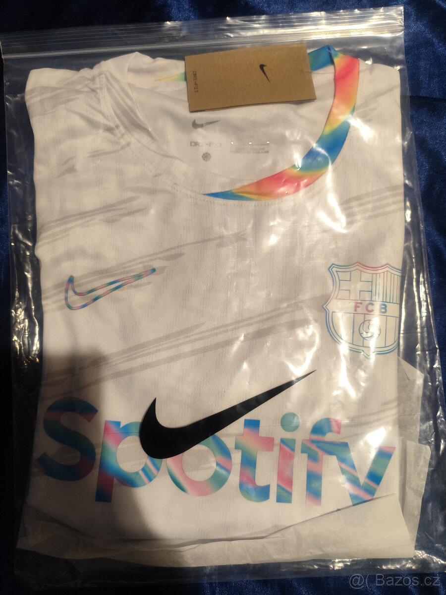 Dres Fc Barcelona Biely Farebný Unikátny Zberateľský Nový - 3