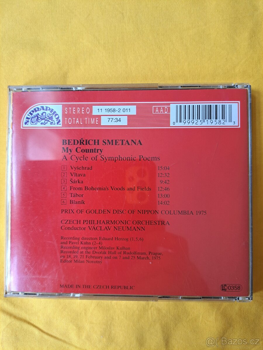 "má vlast" CD , řídí Václav Neumann, nahráno r.1975 - 3