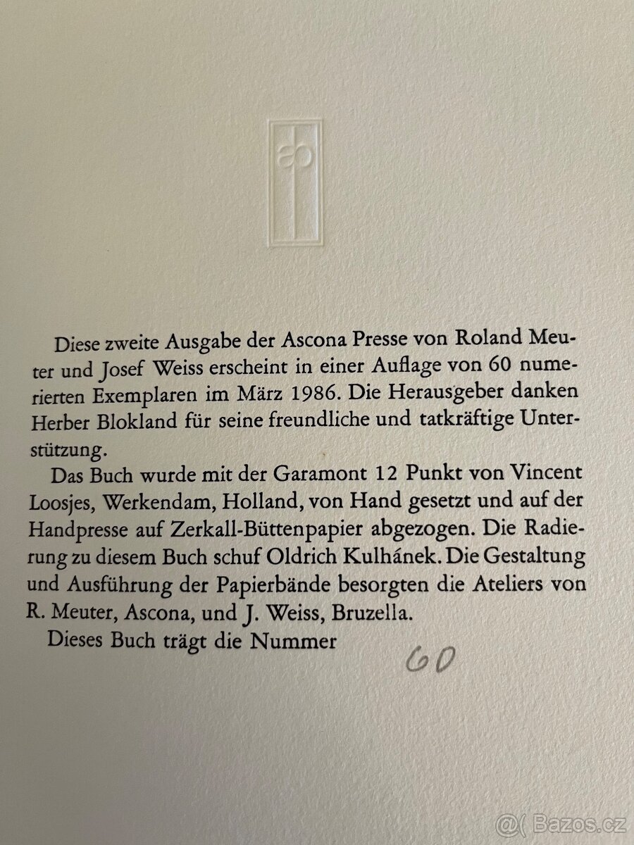 Rainer Maria Rilke / Oldřich Kulhánek- bibliofilie - 3