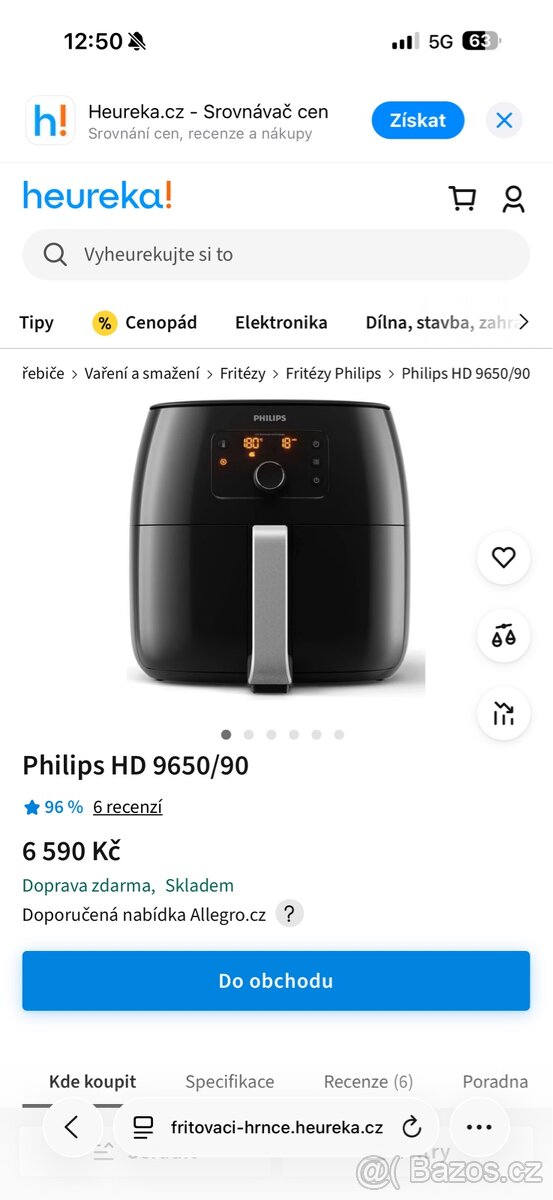 Philips HD 9650/90, fritéza - 3