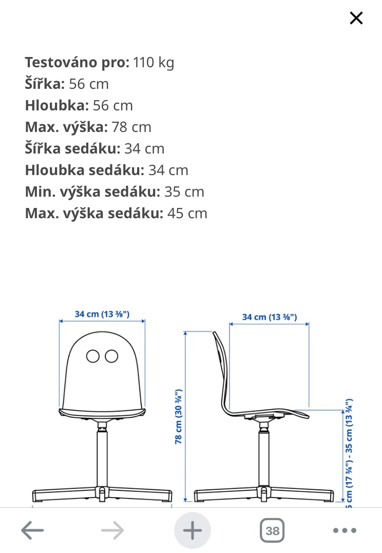 Dětská otočná židle IKEA - 3
