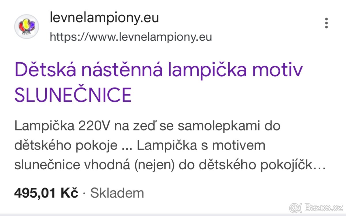 Dětská nástěnná lampička Slunečnice - 3