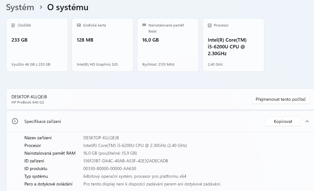 HP ProBook 640 G2,i5-6200U,WIN 11,SSD 250GB,RAM 16GB,14.1 pa - 3