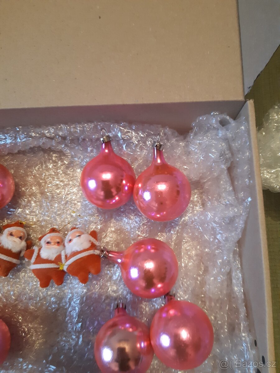 Vanocni ozdoby mix , ve staro- růžové. - 3
