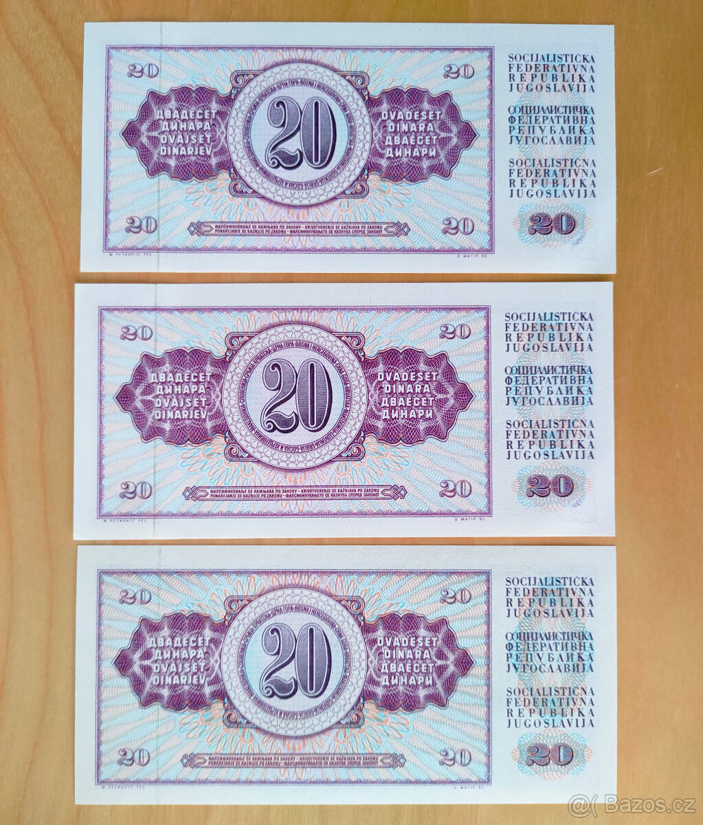 Jugoslávie - 20 dinárů - 3