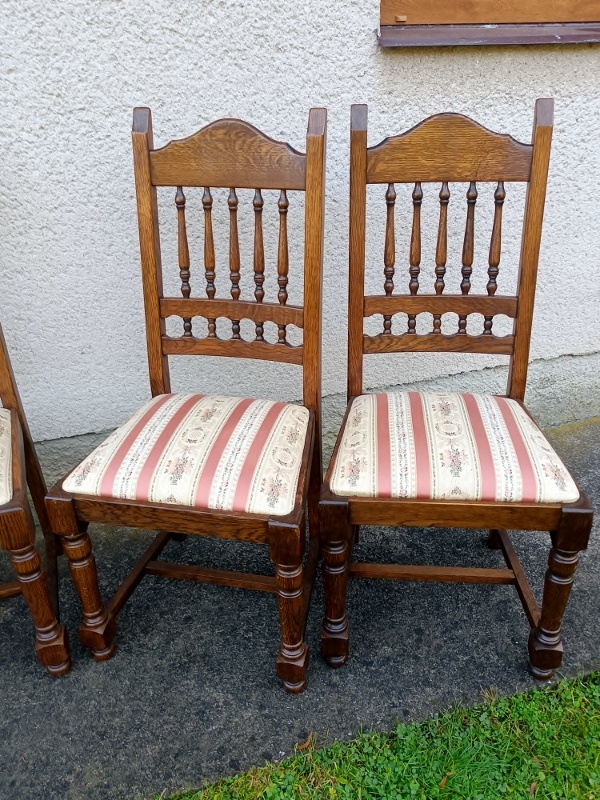 4 X rustikální masivní dubové židle - komplet. - 3