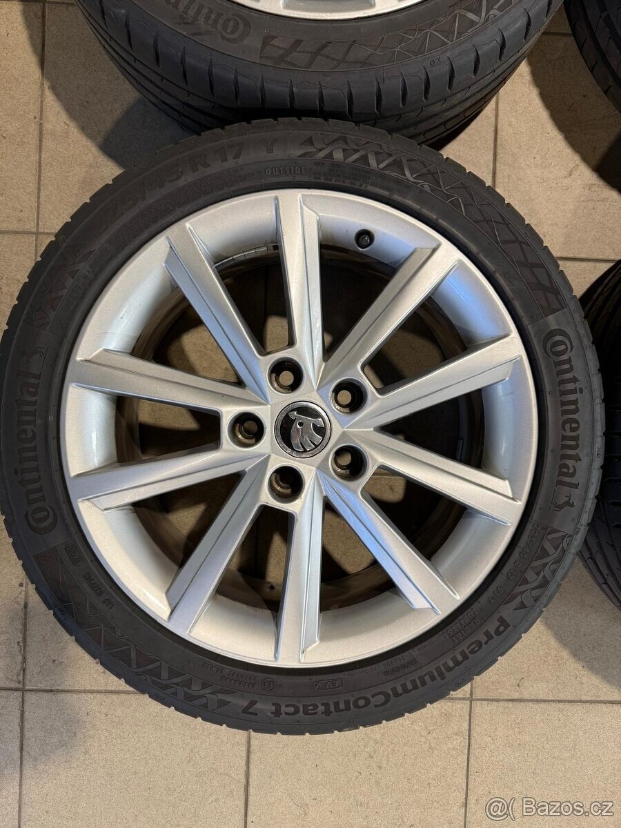 Alu kola TERON R17 5x112 ET49 + letní pneu 225/45 R17 - 3