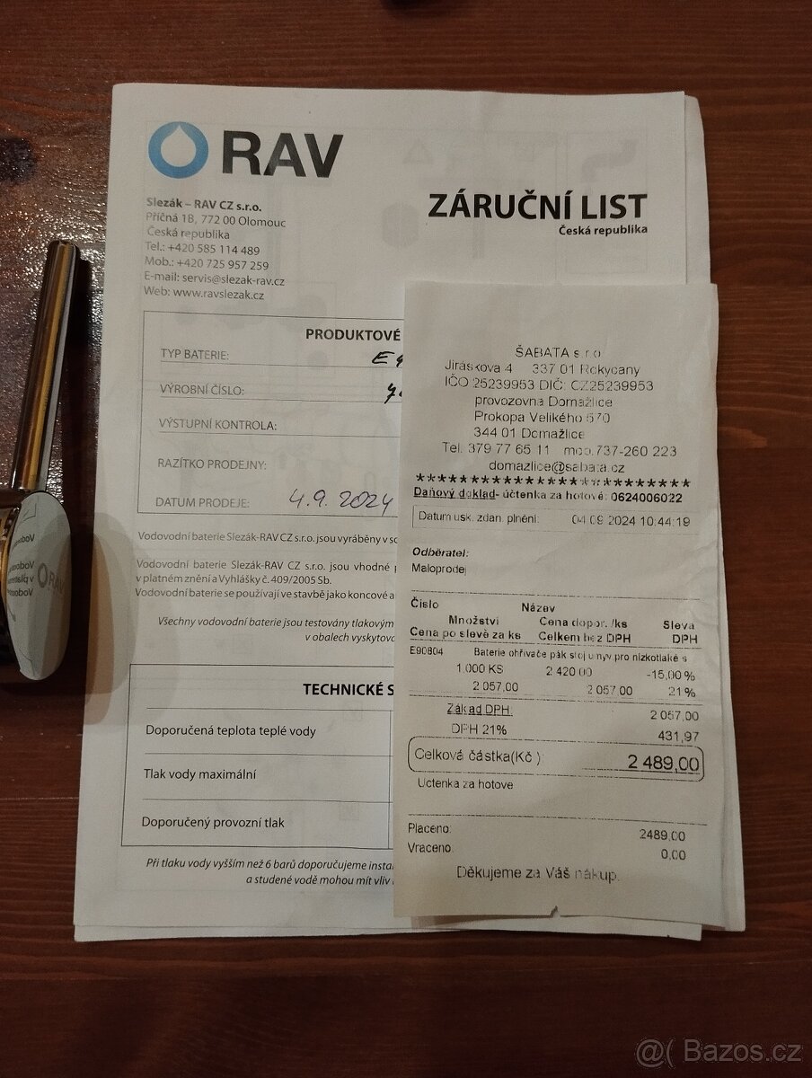 Dřezová stojánková baterie pro nízkotlaké ohřívače - 3