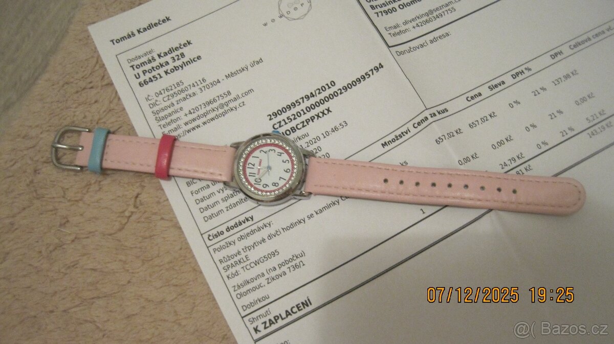 DÍVČÍ hodinky, růžové, česká výroba - 3