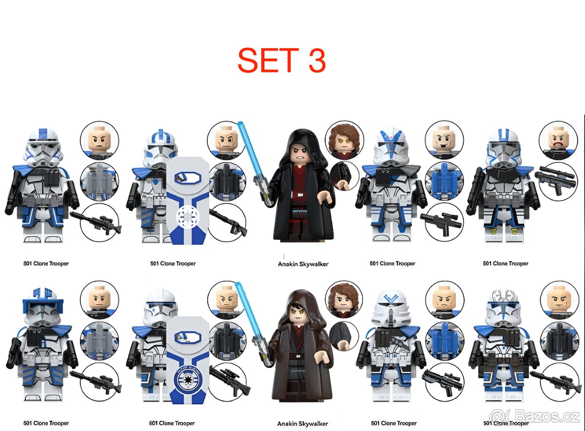 Rôzne figúrky Star Wars 8 (8ks) typ lego - nové - 3