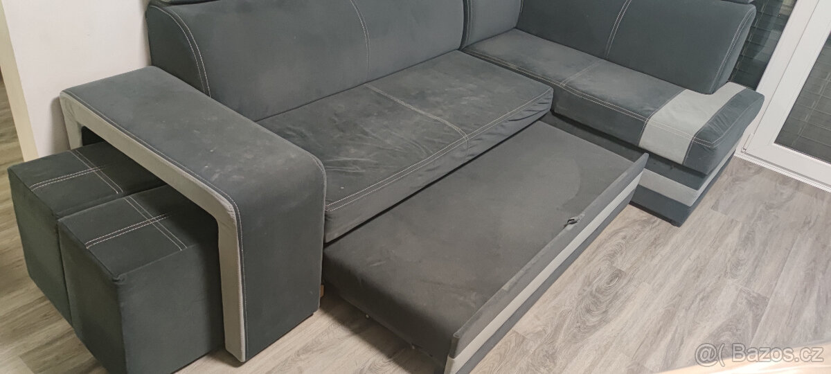 Rohová rozkládací sedačka - 3