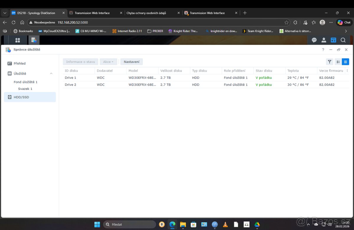 SYNOLOGY DS218+ (6GB RAM) + EXPANZE DX513 + 2X 3TB HDD - 3