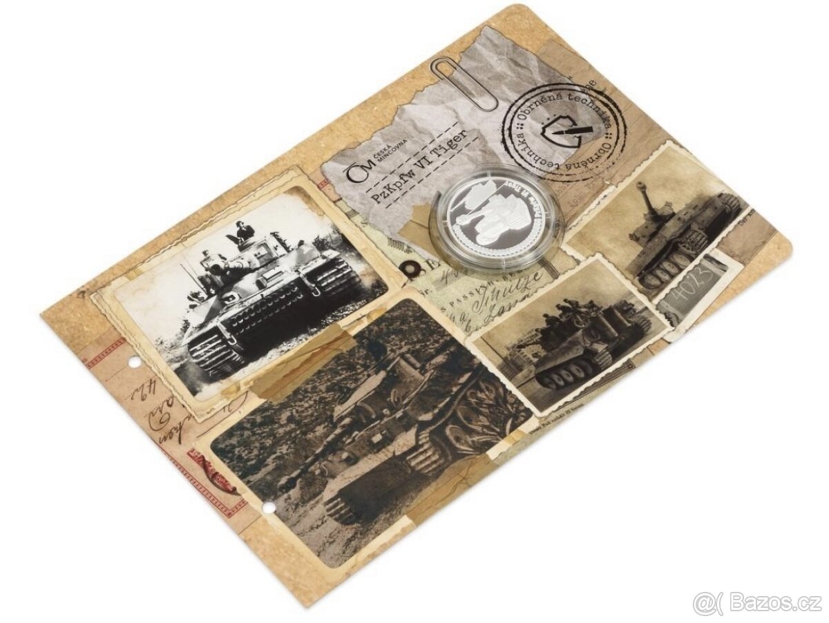 Obrněná technika - PzKpfw VI Tiger proof, stříbrná mince - 3