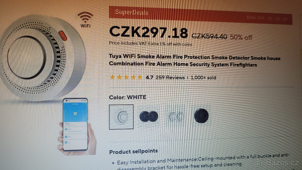 Wifi požárni a kouřový detektor TUYA smart - 3