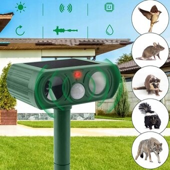 SOLÁRNÍ ULTRAZVUKOVÝ ODPUZOVAČ ZVÍŘAT PRO OCHRANU ZÁHRADY - 3