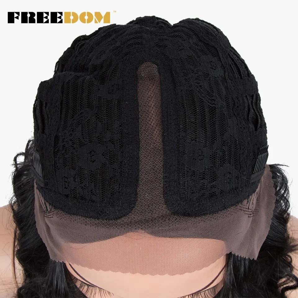 Nová blond Lacefront paruka s retro vlnami a tmavým odrostem - 3